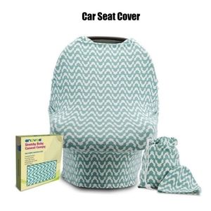 Green White Chevron Boy Girl Unisex Infant Baby Fabric Car Seat Cover Canopy NEW